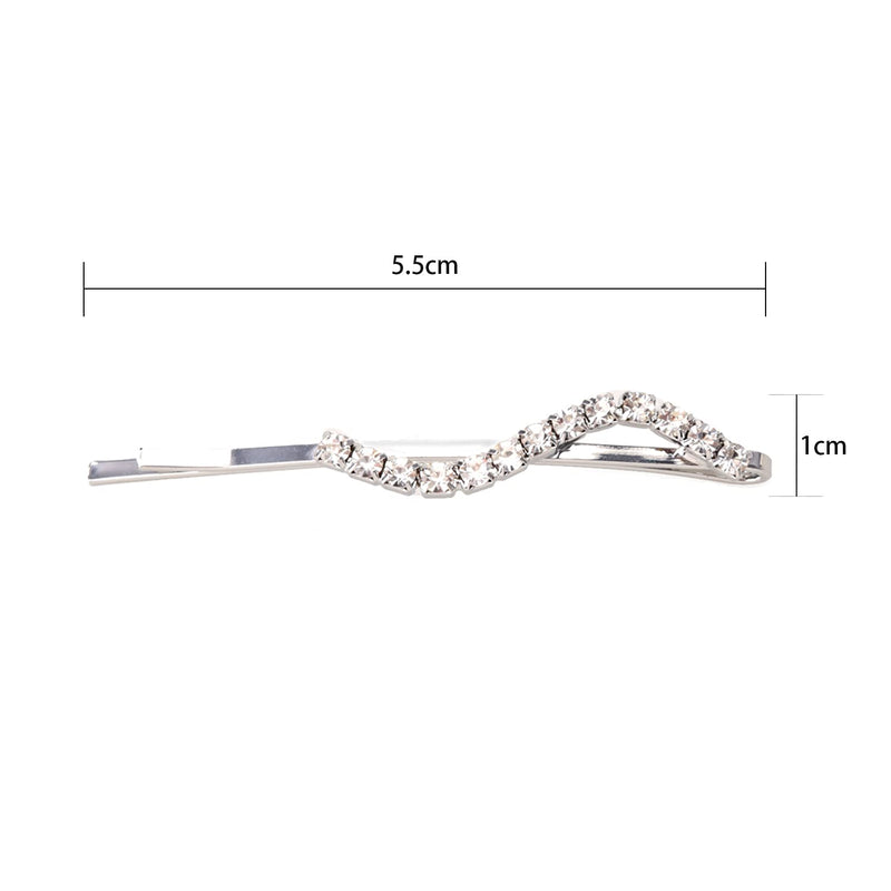 6 Pieces Rhinestone Bobby Pins Crystal Hair Pins Grips Slide Single Row Slim Diamante Rhinestone Bobby Pin for Brides Girls Barrettes Styling - BeesActive Australia