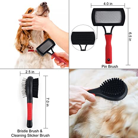 Superior Pet Grooming Kit 8 in 1 Complete Professional Pet Nail Clipper Glove , Long Hair Comb, Dog and Cat Combing Brush, long bristle slicker brush for dogs, pet grooming vaccumm, dog grooming accessories, cat grooming mitt, cat grooming set, dematti... - BeesActive Australia