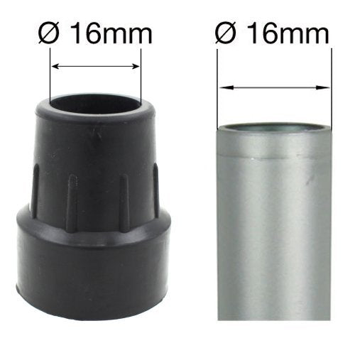Qty: 4X 16mm 5/8" Heavy Duty Rubber Ferrules for Walking Sticks - Black - by Lifeswonderful® - BeesActive Australia