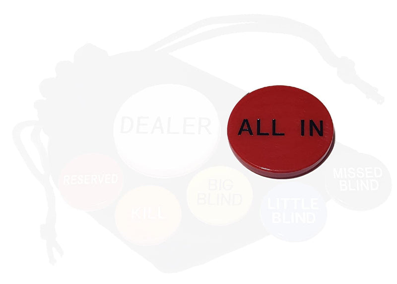 Cyber-Deals Texas Hold'em Poker 2" All in Button, Double Sided Red wth Black Lettering - BeesActive Australia