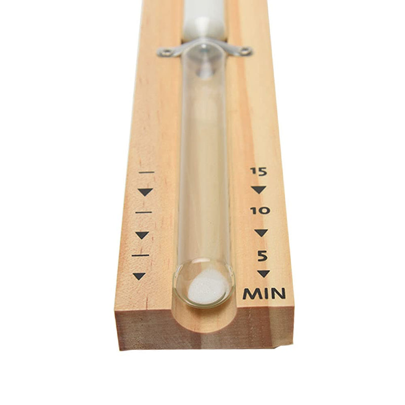 Fiacvrs Sauna Hourglass Sand Timer,15 Minutes Accurate Heat Resistan-t Sauna Hourglass Rotating Wooden Timer Sand White Sand - BeesActive Australia
