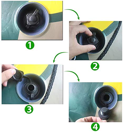 BUZIFU 2pcs Air Valve Inflatable Boat Spiral Air Plugs One-way Inflation Replacement Screw Boston Valve for Rubber Dinghy Raft Kayak Pool Boat Airbeds,Black - BeesActive Australia