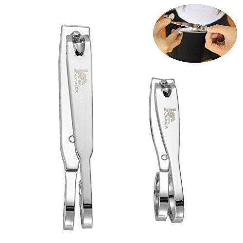 BIGWINNER Nail Clippers, EZ Comfort Grip Nail Clipper, Sharp Stainless Steel Blade Toenail Clippers Set of 2 (Small and Large) - BeesActive Australia