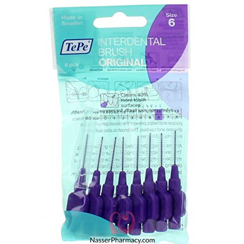 TePe Interdental Brushes 1.1 mm Purple – 5 Packets of 8 (40 Brushes) by SOD - BeesActive Australia