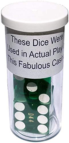 Cyber-Deals 19mm Craps Dice Pair - Authentic Nevada Casino Table-Played Dice - Reno Peppermill (Green Polished) - BeesActive Australia