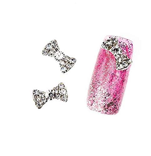 DNHCLL 12PCS Special Charming 3D Nail Art Designs Fashionclubs Glitter Bow Rhinestone Nail Art DIY Sticker Decoration - BeesActive Australia