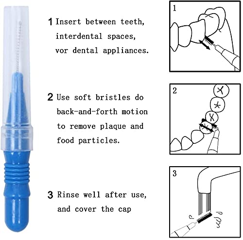 100 Pieces Interdental Brush, Toothpick Tooth Flossing Head Oral Dental Hygiene Brush,Dental Floss Stick Tooth Cleaning Tool - BeesActive Australia