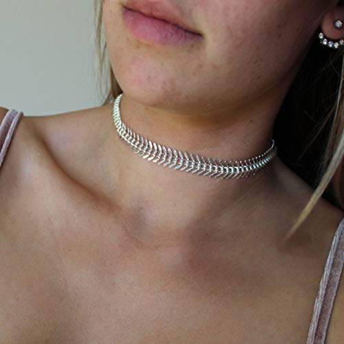 Hannah Boho Rhinestone Layered Necklaces Silver Long Y-shape Pendant Choker Necklaces Chain Jewelry for Women and Girls - BeesActive Australia