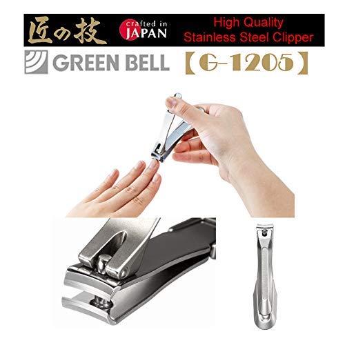 Japanese Stainless Steel Curved Blade Nail Clipper - Made in Japan | Green Bell (G-1205) - BeesActive Australia