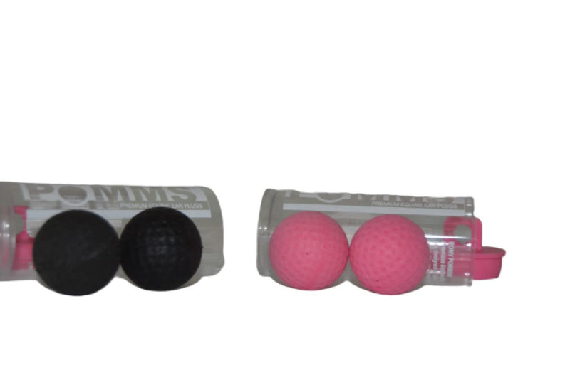 Pomms Pony Equine Ear Plugs - Bundle of 2 Pairs of Pony Size - 1 Pair of Black and 1 Pair of Pink - Ear Plugs with a Horse Shaped Bottle Opener Keychain - BeesActive Australia