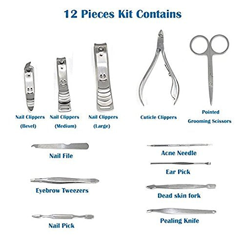 12PCS Clippers Tweezers Cuticle kits grooming mini size beauty nail care manicure pedicure set - BeesActive Australia