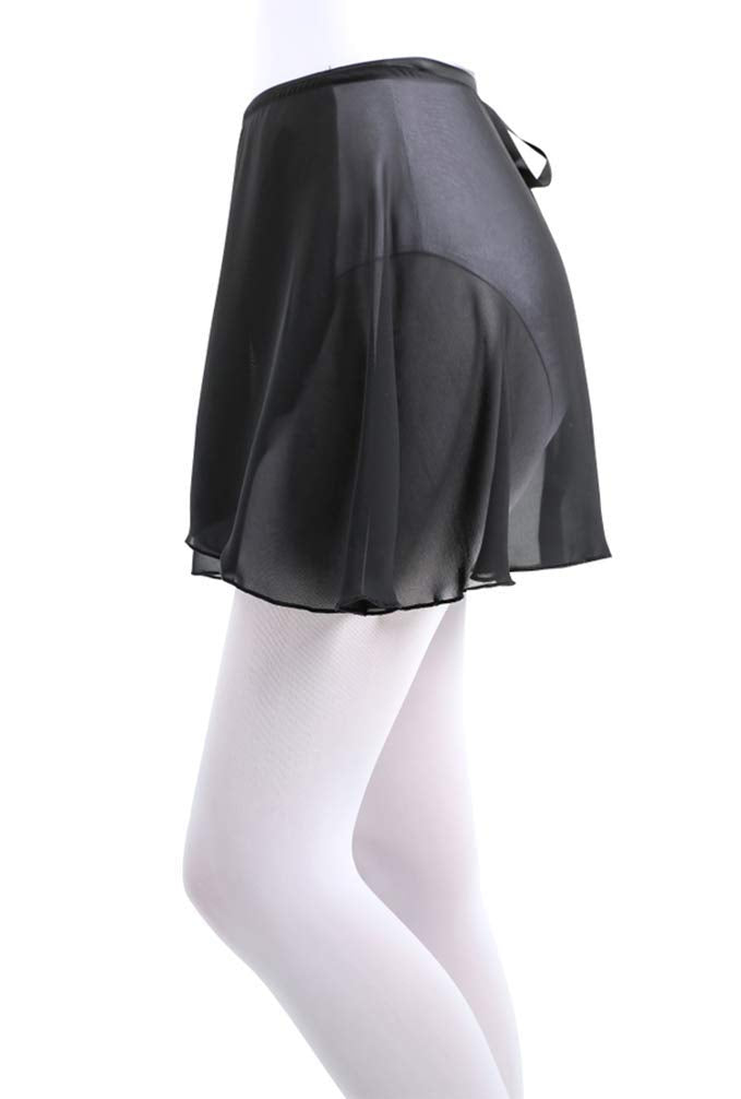 Ballet wrap Skirt Chiffon Dance Sheer Skirt for Women & Girls Black Large - BeesActive Australia