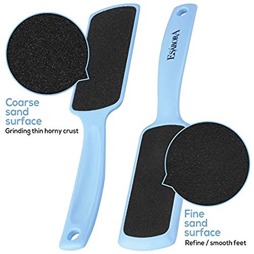 Foot Scrubber Foot File Callus Remover, ESARORA Double-Sided Pedicure Tools Foot Care Pedicure to Remove Hard Skin (Pack of 4) blue+white - BeesActive Australia