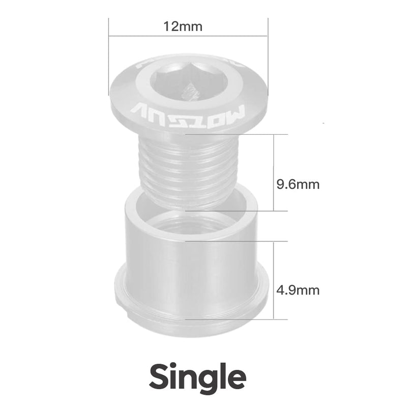 Uleeso Chainring Bolts, 5 PCS Aluminum Alloy Single/Double MTB Disc Chainwheel Bolts, with 1 x Allen Wrench Hex, 1 x Chainring Nut Wrench Tool Black Double - BeesActive Australia
