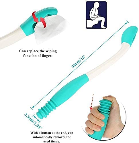 Toilet Aid Easy Wipe, Long Range Comfort Wipe Handle Range Comfort Bottom Wiper Holder Toilet Paper Tissue Grip Wiping Helper - BeesActive Australia