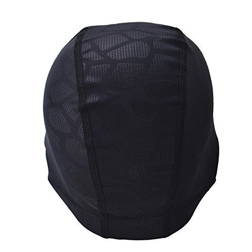 SheShy Swim Cap, Flexible Nylon Spandex Fabric Cotton PU Fiber Swimming Bathing Cap Hat for Men Women Kids Adults Black - BeesActive Australia