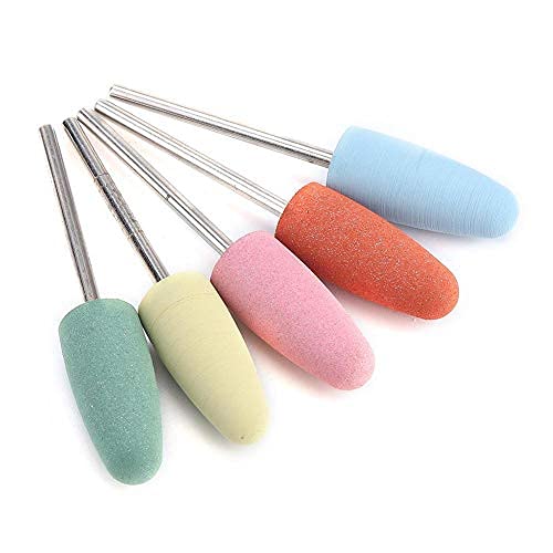5pcs Nail Drill Bits Set, Silicone Rubber Electric Grinding Head for Manicure Pedicure Nail Polishing Burr 1 - BeesActive Australia