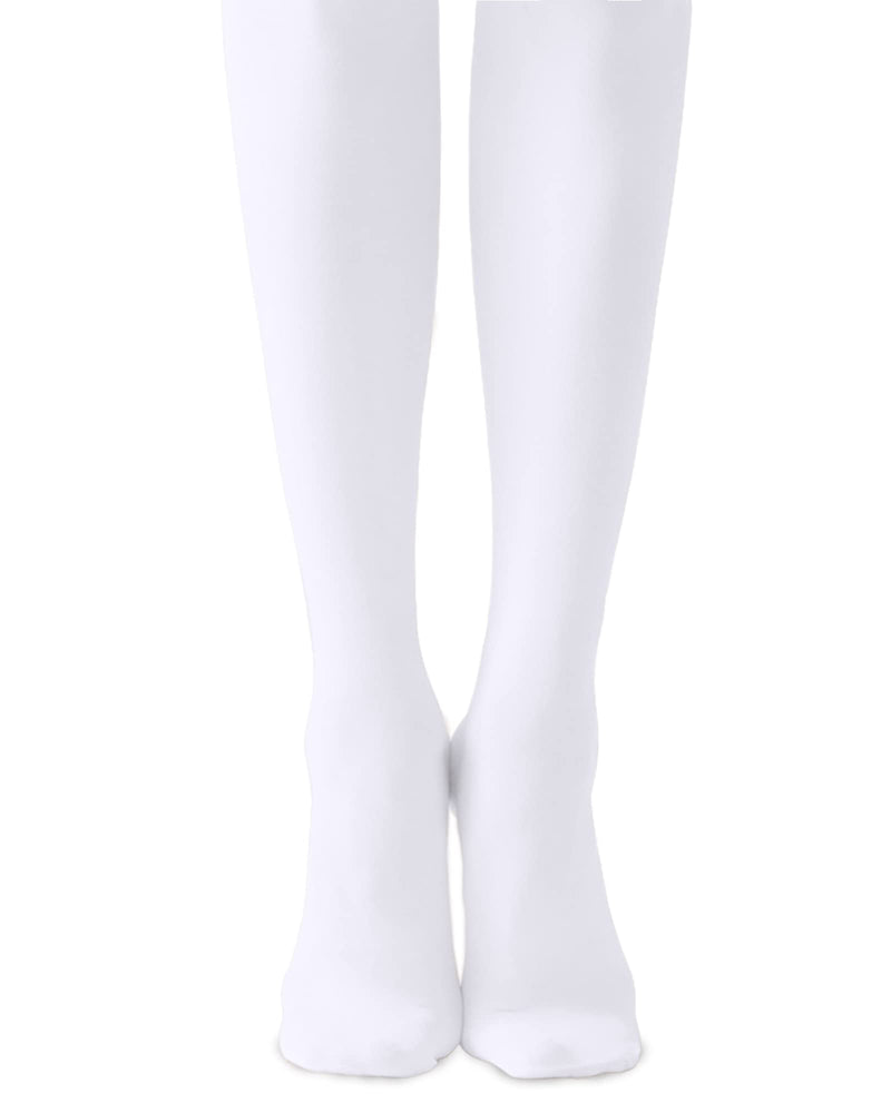 STELLE Girls' Ultra Soft Pro Dance Tight/Ballet Footed Tight (Toddler/Little Kid/Big Kid) 4-6 Years White - BeesActive Australia