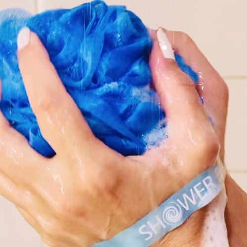 Loofah Bath-Sponge Swirl-Deep-Set-XL-75g by Shower Bouquet - Extra Large 4 Pack, Soft Mesh Net Luffa Loofa Loufa Puff - Exfoliating Body Scrubber for Women and Men: Soothing Face & Body Exfoliator Blue-lavender, Blue-green, Turquoise-blue, Green-lavender - BeesActive Australia