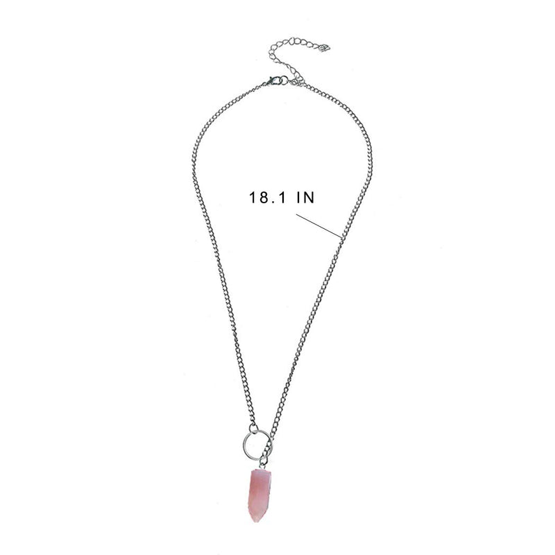 Hannah Boho Crystal Necklaces Silver Short Y-Shape Pendant Necklace Chain Jewelry for Women and Girls - BeesActive Australia