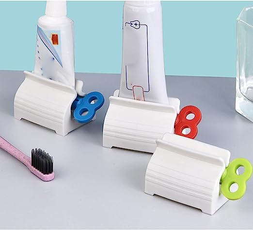 Toothpaste Squeezer,3 PCS Rolling Tube Squeezer Plastic Toothpaste Dispenser Rotate Toothpaste Seat Holder Stand for Bathroom - BeesActive Australia