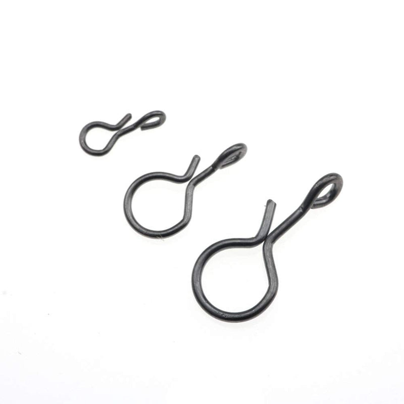 Rompin 100PCS Fly Fishing Snap Line Pin with Slice in Shank Quick Change Connect for Flies Hook & Lures Black Color S_5mm_100pcs - BeesActive Australia