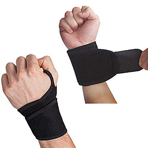 Wrist Brace,Wrist Wraps Support Hholding [2 Pack] Adjustable Straps Fits for Carpal Tunnel,Volleyball,Badminton,Tennis,Basketball,Weightlifting-For Women and Men Left and Right Hand Black 1 Pair (Pack of 1) - BeesActive Australia