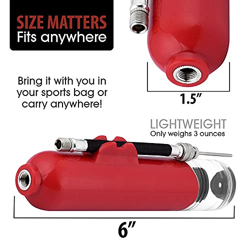 Small Dual Action Ball Pump,Hand Air Pump for Inflatable Balls,Perfect for Basketball, Volleyball, Soccer and Football | Comes with 1Additional Inflating Needles and Two Inflatable nozzles - BeesActive Australia