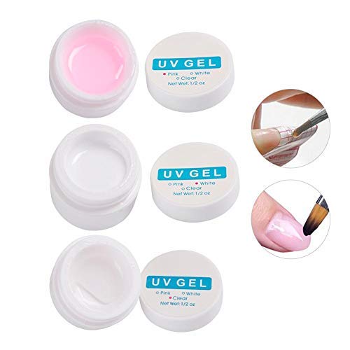3 Colors Fast Dry Crystal Nail Extension Glue Manicure UV Gel Builder Nail Glue，Poly Gel Nail Extension Set Nail Extension Glue Manicure Extension Glue Nail Decor Extension Glue(CLEAR) CLEAR - BeesActive Australia