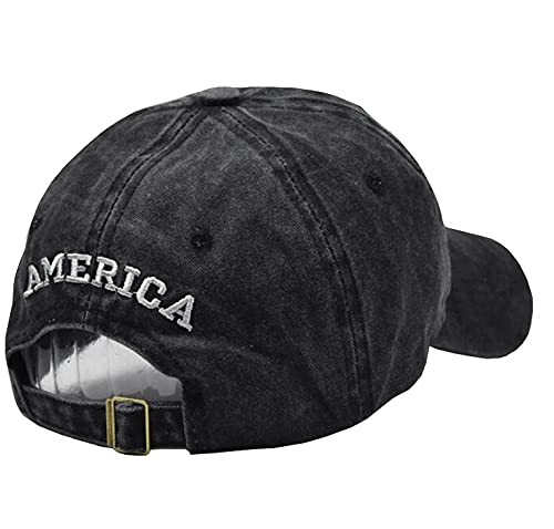 Adjustable Baseball Cap American Flag Hat Headdress Outdoor Sports Cap Peaked Cap Cotton Black - BeesActive Australia