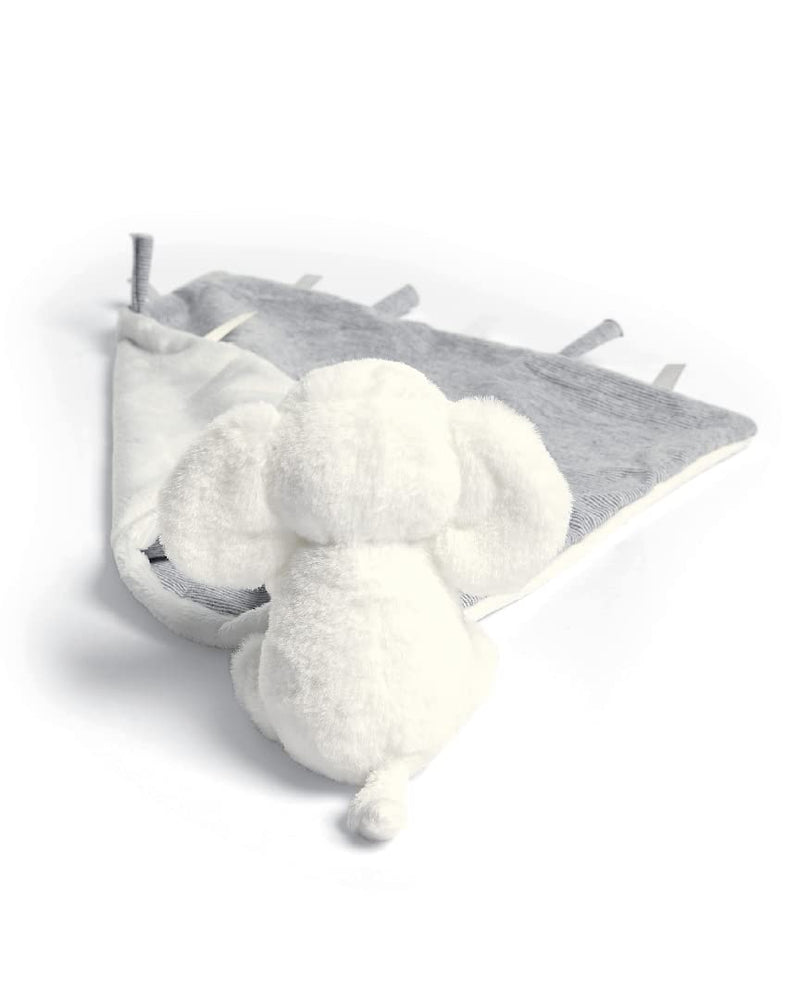Mamas & Papas Super Soft Grey & White Welcome to The World Comforter, Suitable from Birth - Archie Elephant - BeesActive Australia