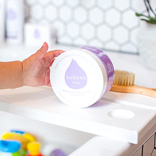 Kokoso Baby Organic Coconut Oil – Moisturising 100% Natural Baby Oil for Baby Massage, Dry, Sensitive and Normal Baby Skin – 168g - BeesActive Australia