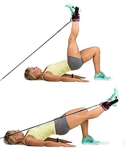 YCYU Upgrade Cable Machine Ankle Straps Fitness Cuffs for Men & Women, Neoprene Padded 4 D-Ring Heavy Duty Home Gym Cable Attachment for Glute Leg Butt Workout - BeesActive Australia