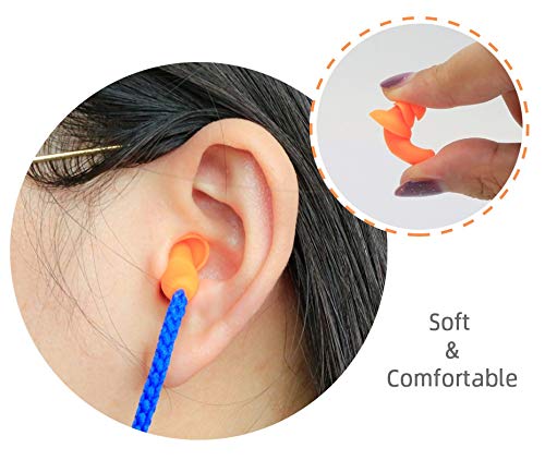 [AUSTRALIA] - 10 Pairs Soft Silicone Corded Ear Plugs Individually Wrapped Reusable Sleep Swim Noise Hearing Protection Earplugs Music Concerts Construction Shooting Hunting Motor Sports 