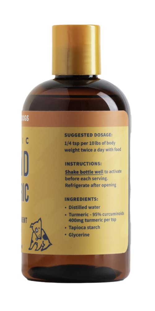 Kangaroo Dogs Organic Turmeric Curcumin Dog Joint Supplement - Liquid for Faster and Better Absorbtion, 95% Curcuminoids Natural Dog Joint Supplement Liquid 8oz - BeesActive Australia