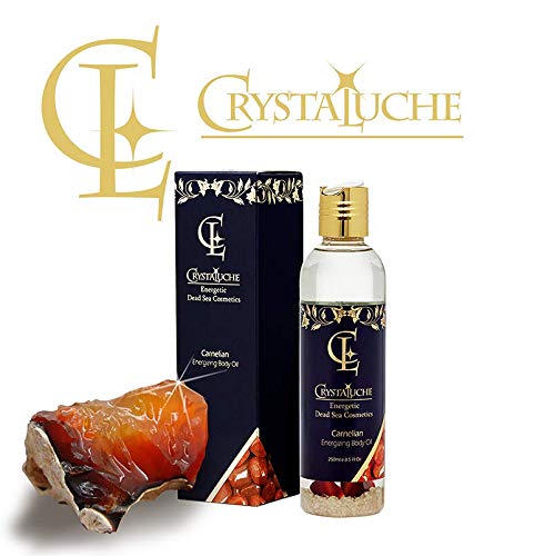 CrystaLuche Carnelian Energizing Body Oil: Naturally Active Dead Sea Minerals, Crystals and Stone Energy Skin Care Cosmetics by PharmaNaturalis 7.04 Oz - BeesActive Australia