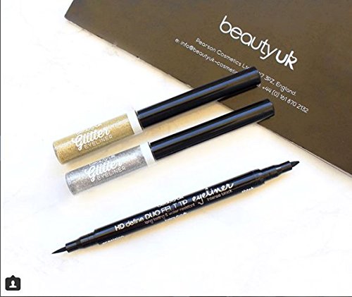 Beauty UK Eyeliner Set - Long-lasting, Intense Silver and Gold Eyeliners for an intense Metallic, Glam Look - BeesActive Australia