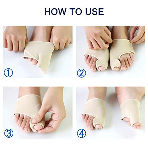Bunion Corrector Big Toe Straightener Bunion Pain Relief Sleeves, 1 Pair Bunion Splint Support Protectors Sleeve with Built-in Silicone Gel Pad for Hallux Valgus Pain Relief (Upgrade) 1 Pair (Pack of 1) - BeesActive Australia
