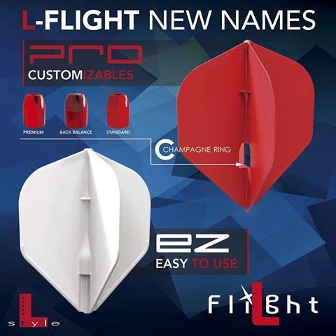 [AUSTRALIA] - LSTYLE Dart Flights: L4 PRO Kite Shape - for Soft Tip and Steel Tip Darts White 2-Pack 