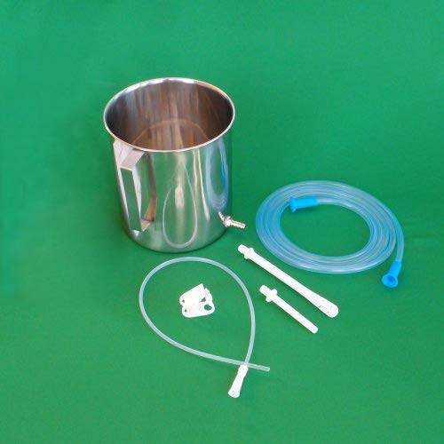 HealthAndYoga(TM) Combo: Superior 2 Quart Stainless Steel Enema Kit - 10 Free Colon Tips - Medical Grade Tubings - BeesActive Australia