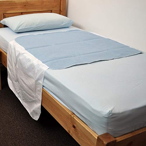 ComfortCare Eco Blue, Washable Incontinence Pad Bed Protector Sheet, Single Bed Pad with Tucks,90 x 90cms,35½" x 35½" - BeesActive Australia
