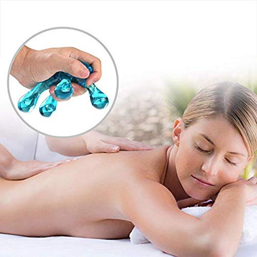 Hand Held Massage Tool, BVN Four Point Full Body Massager, Self Massage Tool, Easy Palm Fit with Massage Knobs for Gentle Pressure Point Massage, Suitable for Neck, Waist, Hips, Leg, Foot Blue - BeesActive Australia