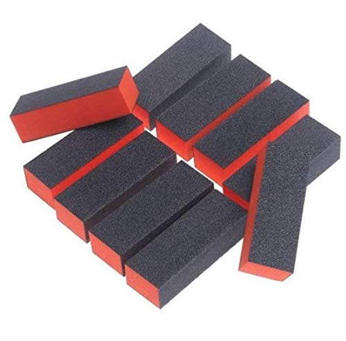 DNHCLL 10PCS Nail Art Care Buffer Buffing 4 Way Sanding Block Files Polish Block Nail Files Art Pedicure Manicure Tips for Professional Salon or Home Use(Red Black) - BeesActive Australia