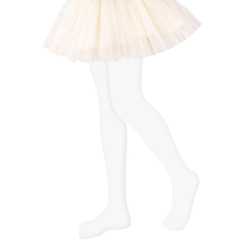 UTTPLL Stretchy Dance Tights Comfort Ballet Tights Kids Super Elasticity School Uniform Athletic Leggings For Girls 01 White 3-6 Years - BeesActive Australia