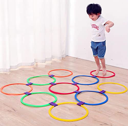 GOODLYSPORTS 2-in-1 Hopscotch & Bean Bag Toss Combine Hop Scotch Ring Game (20Pc) with Bean Bag Toss Game (6Pc)- Educational and Learning Activities for Kids. - BeesActive Australia