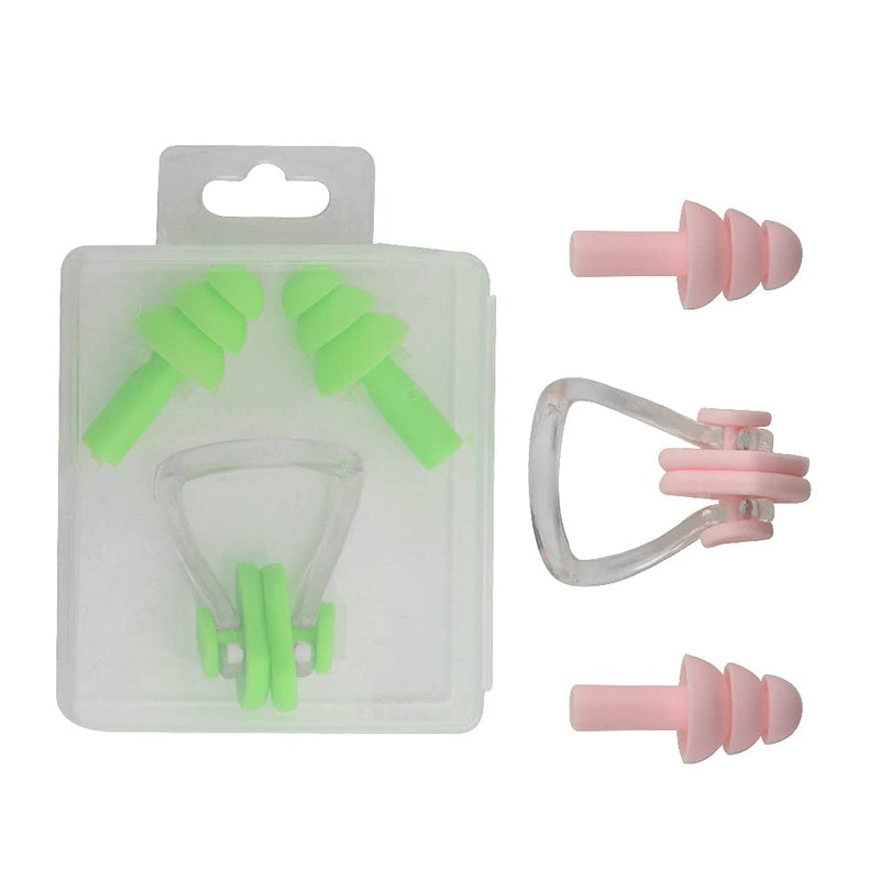 XINMEIWEN 6Sets Silicone Nose Plugs Swimming Nose Clips Earplugs Ear and Nose Protector Suitable for Kids and Adults - BeesActive Australia