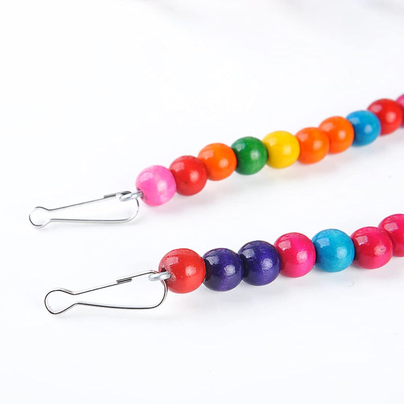 YJJKJ Bird Wood Beads Perch Parrot Revolving Suspension Bridge Toys Comfy Perch Bird Chew Toy for Parakeets Cockatiels, Conures, Budgerigar, Macaw, Lovebirds, Finches 39 inch - BeesActive Australia