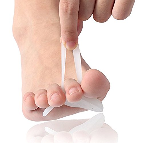 PEDIMEND™ Silicone Gel Hammer Toe Straightener - Toe Separators for Overlapping Toes - Stretches & Aligns Toes - Perfect for Hammer Toes/Crooked Toes/Claw Toe - Unisex - Foot Care (White - 5PAIR) White - 5pair - BeesActive Australia
