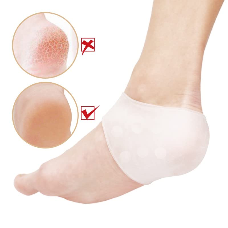 Pair Heel Socks Cracked Foot Skin Care Protector Silicone Gel Unisex Heel Cushion - BeesActive Australia