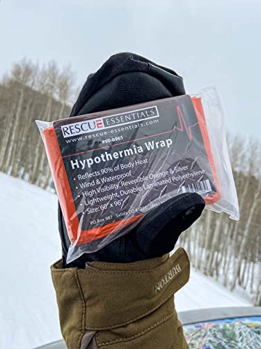 Rescue Essentials Hypothermia Wrap Blanket, Oversized 60" x 96", Mylar/Lightweight Polyethylene Fabric (Orange) Orange - BeesActive Australia